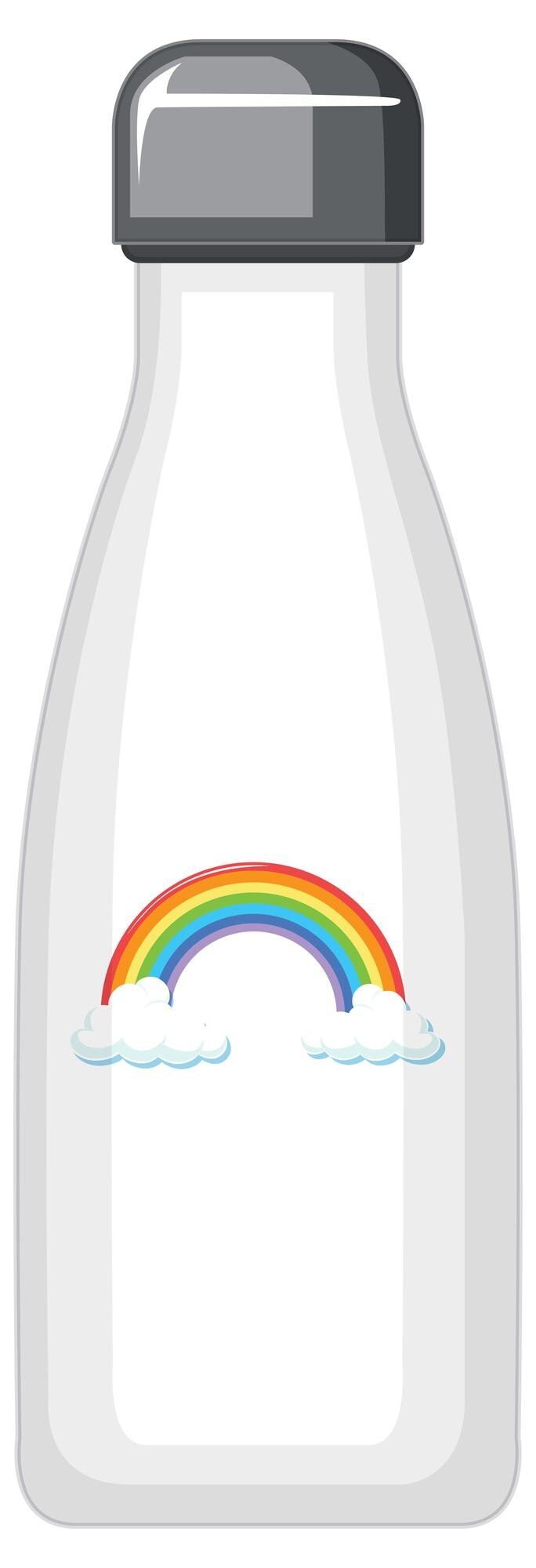 Vector Gratis botol termo putih dengan pola pelangi