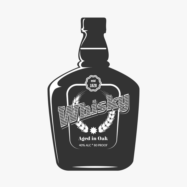 Vector Gratis botol wiski retro.