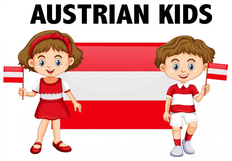 Vector Gratis boy and girl from austria