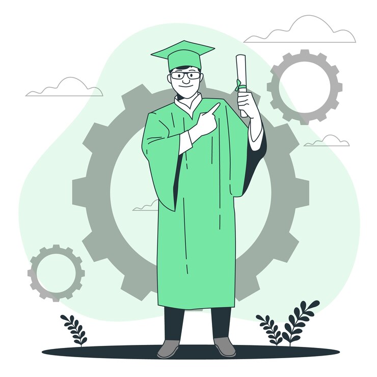 Vector Gratis boy on graduation concept illustration