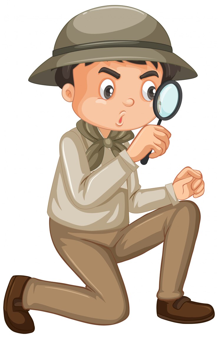 Vector Gratis boy wearing safari outfit on white