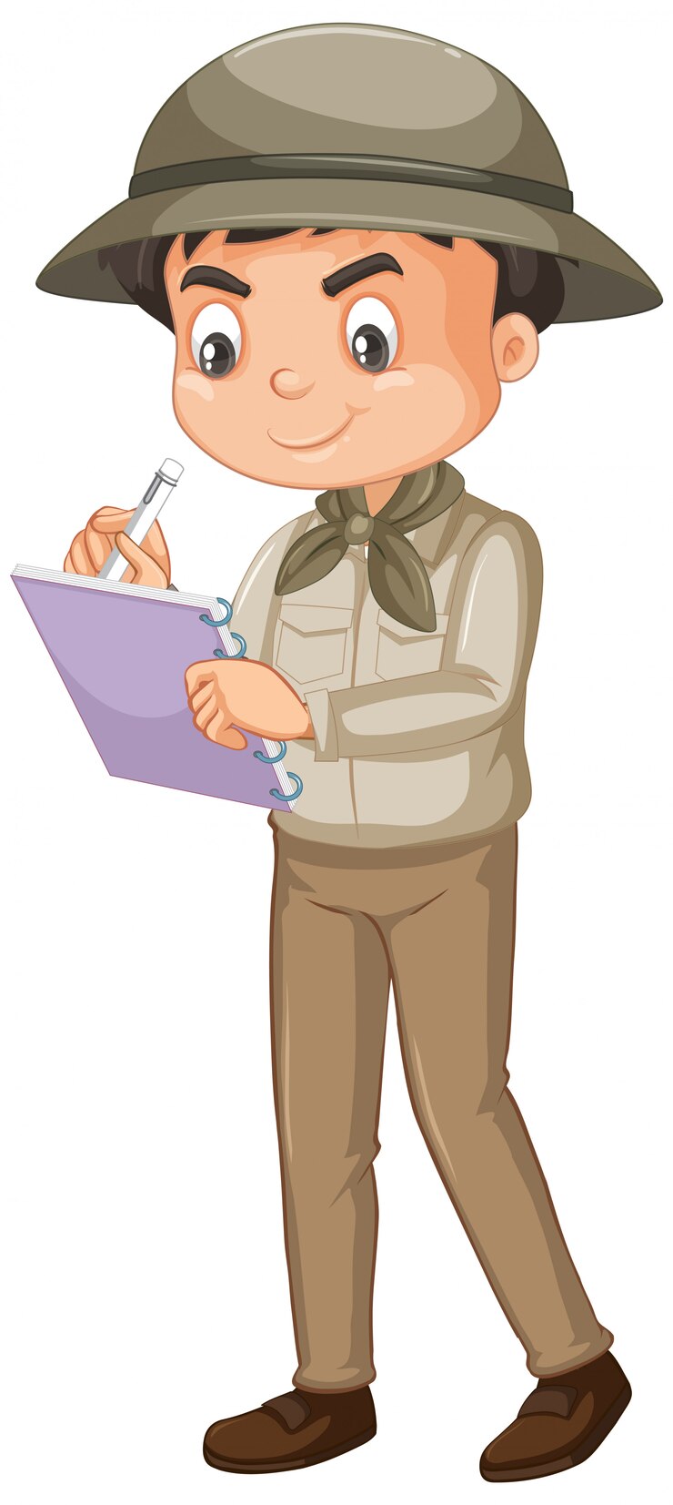 Vector Gratis boy wearing safari outfit on white
