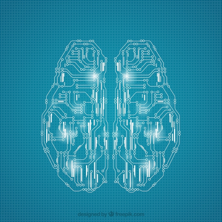 Vector Gratis brain made of circuits 