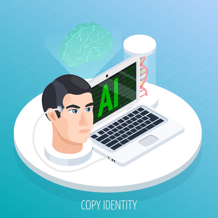 Vector Gratis braing digitisation isometric concept