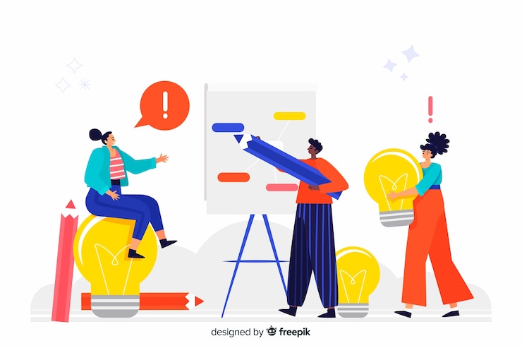 Vector Gratis brainstorming concept for landing page