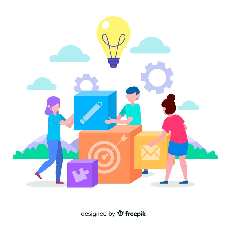Vector Gratis brainstorming landing page concept