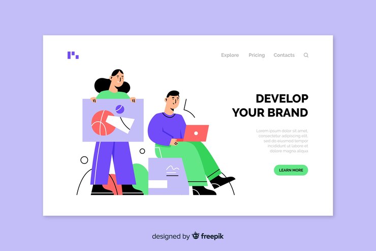 Vector Gratis branding concept for landing page