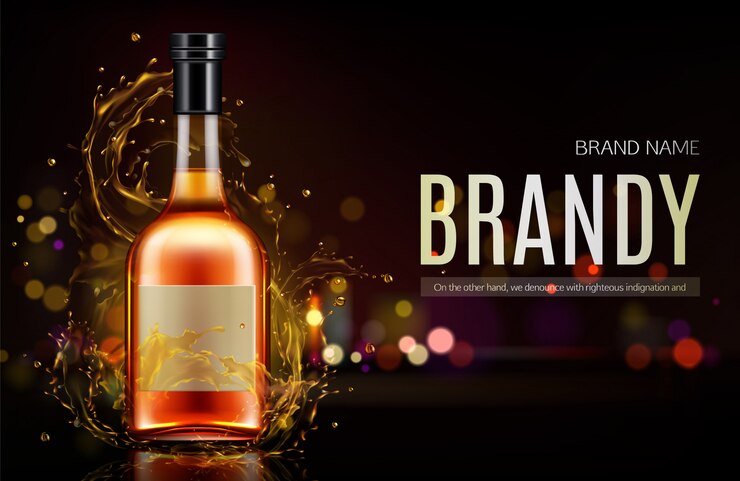 Vector Gratis brandy bottle banner