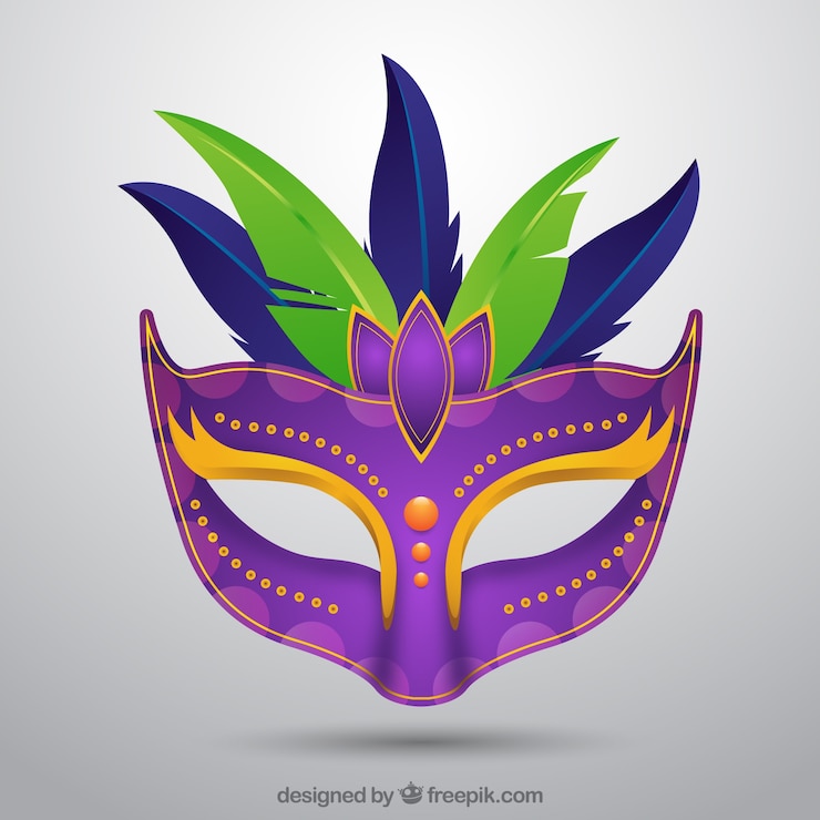 Vector Gratis brazilian carnival background with purple mask