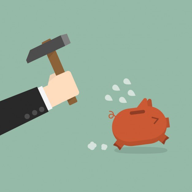 Vector Gratis breaking the piggybank
