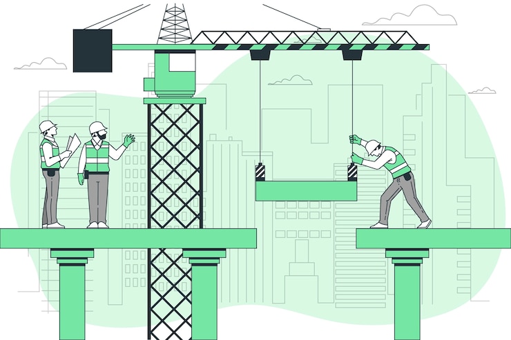 Vector Gratis bridge construction concept illustration