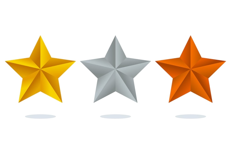 Vector Gratis bronze silver and gold star gradient