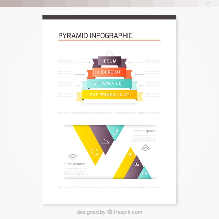 Vector Gratis brosur dengan infografis piramida