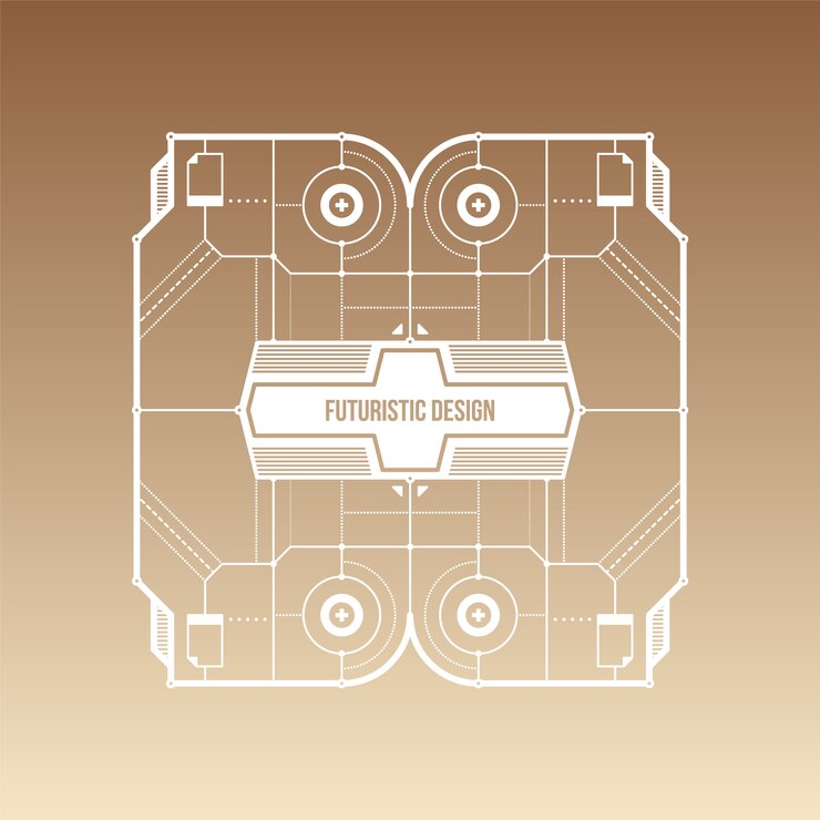 Vector Gratis brown and beige gradient background with futuristic design