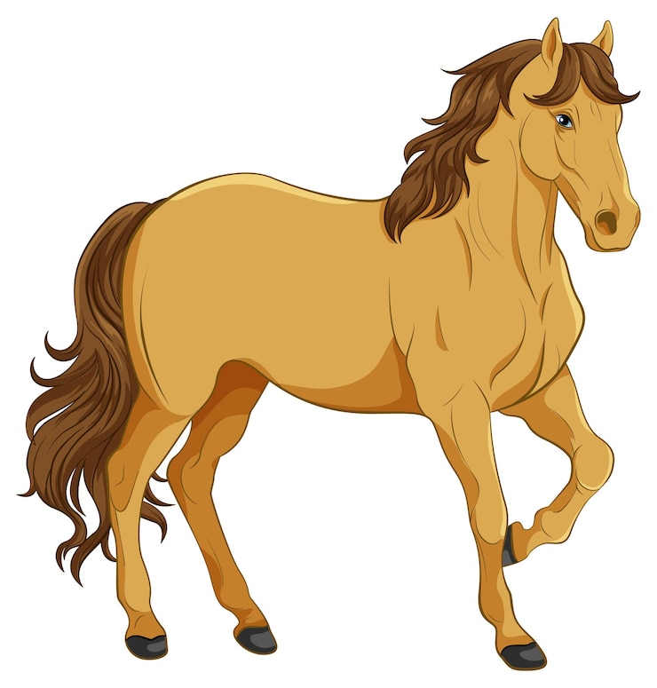 Vector Gratis brown horse cartoon isolated