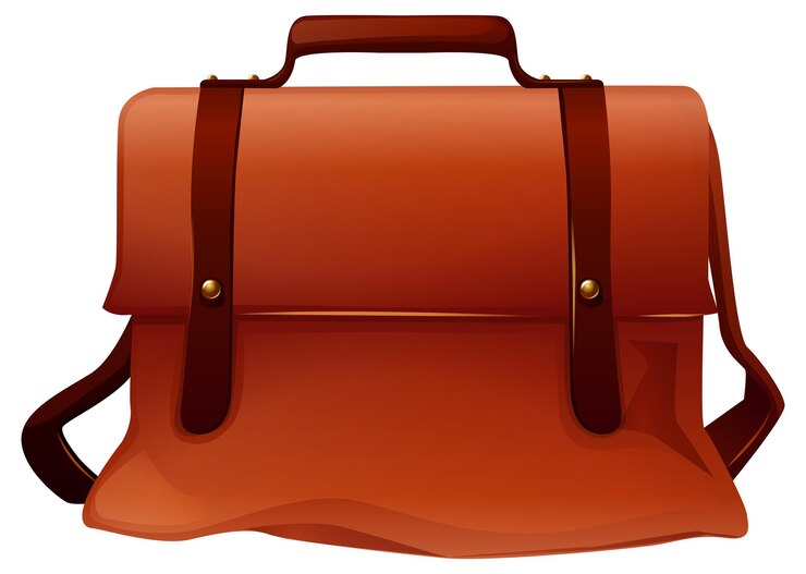 Vector Gratis brown leather bag with two straps