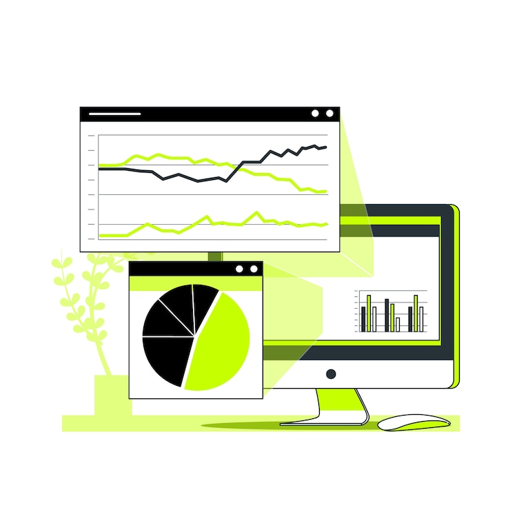 Vector Gratis browser stats concept illustration