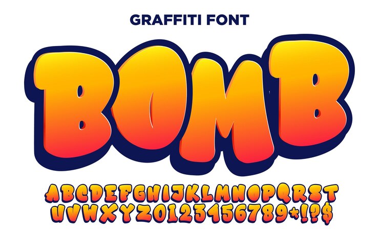 Vector Gratis bubble graffiti font alphabet