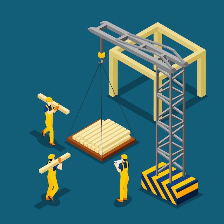 Vector Gratis building construction beginning isometric banner 