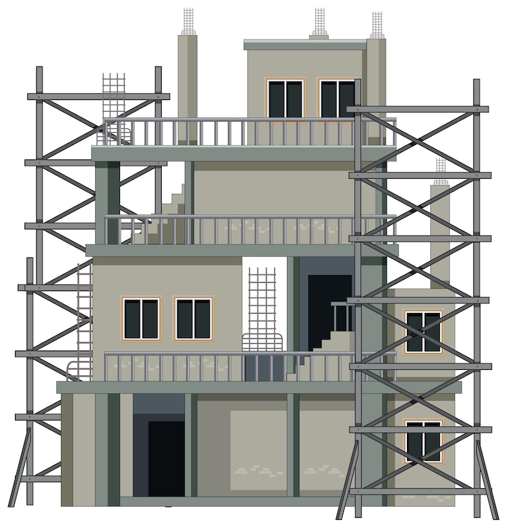 Vector Gratis building construction site concept