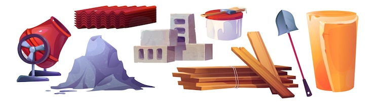 Vector Gratis building material stack brick pile vector icon