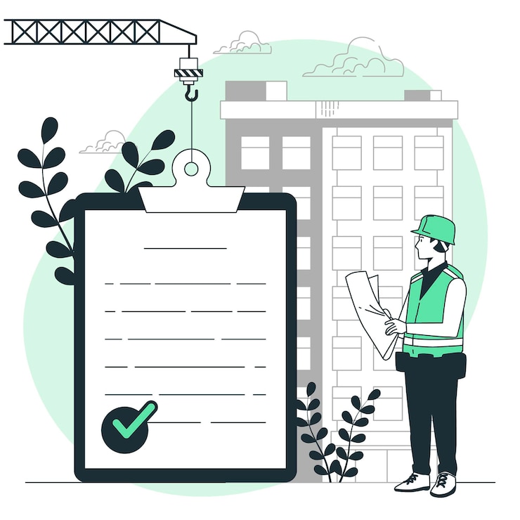 Vector Gratis building permit concept illustration