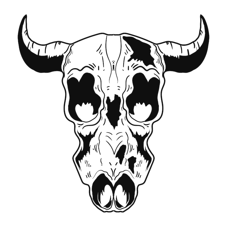 Vector Gratis bull skull style tribal icon