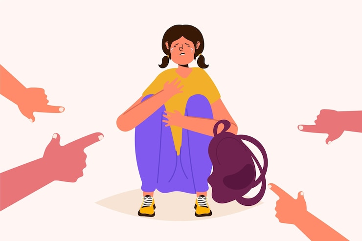 Vector Gratis bullying concept with person