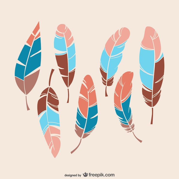 Vector Gratis bulu berwarna-warni