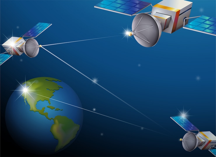 Vector Gratis bumi dan satelit