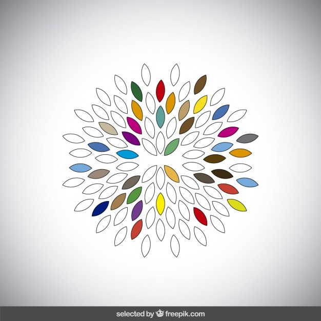 Vector Gratis bunga abstrak penuh warna