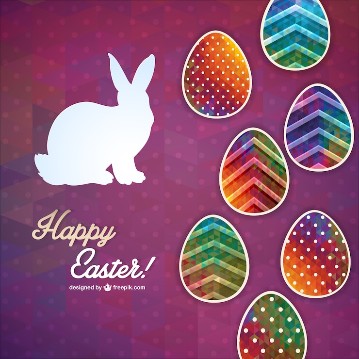 Vector Gratis bunny silhouette easter template