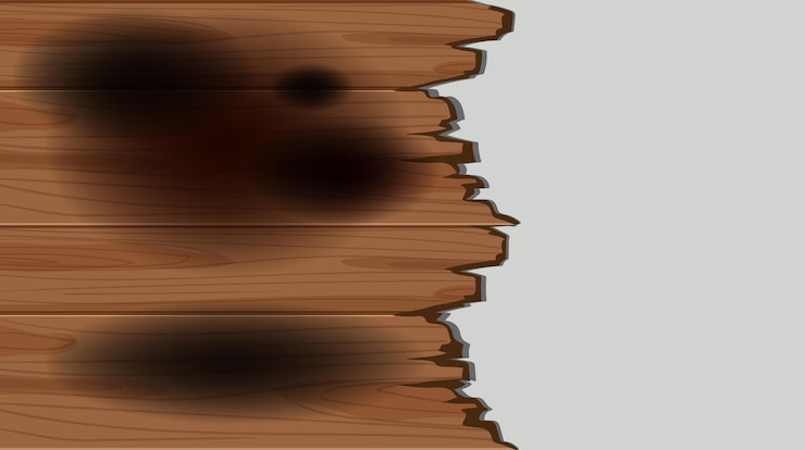 Vector Gratis burnt wooden planks illustration