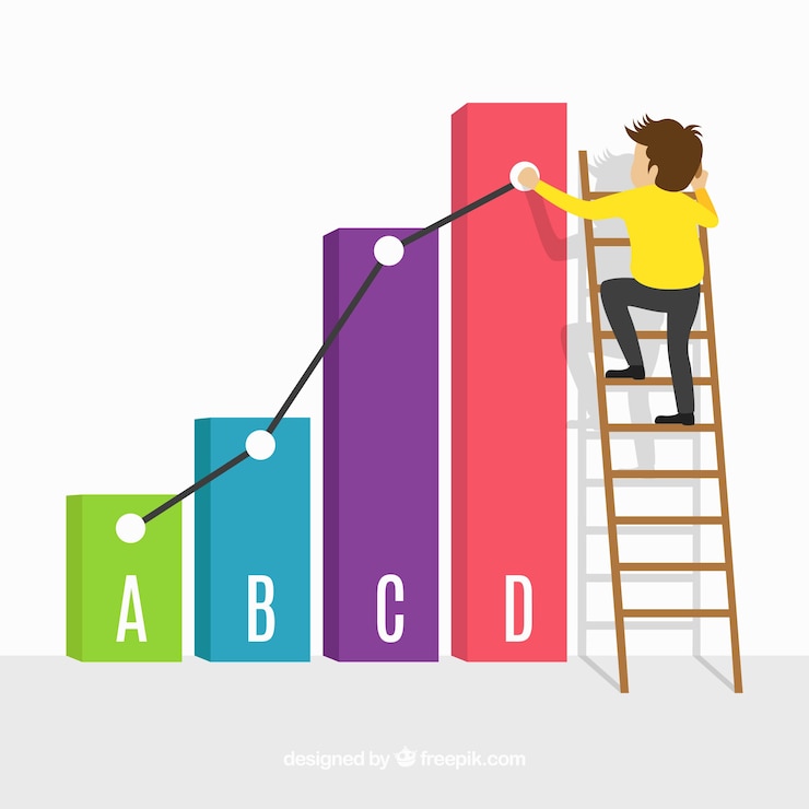Vector Gratis business concept with colorful bars