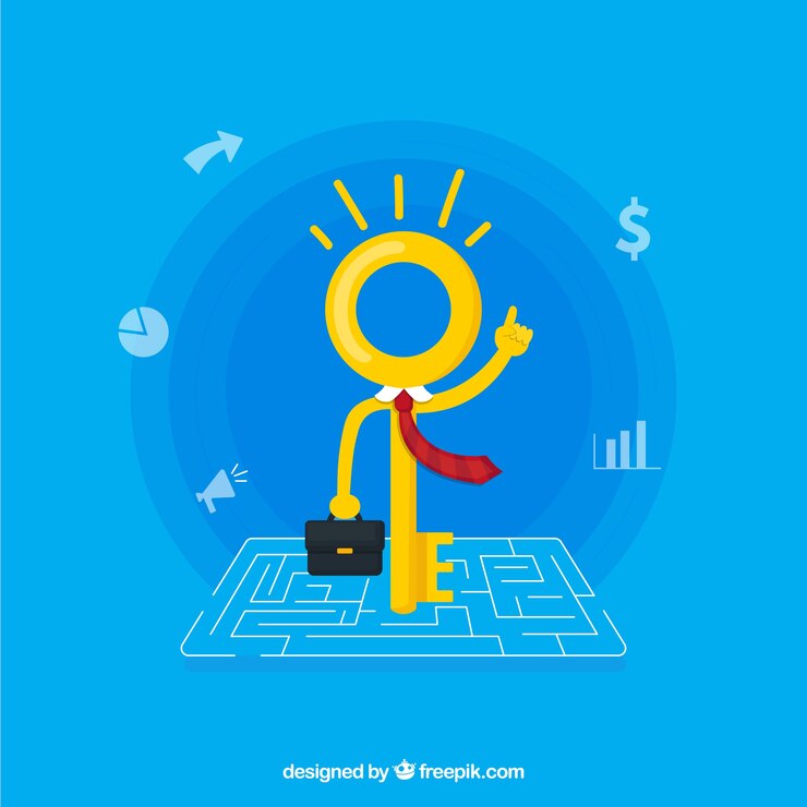 Vector Gratis business concept with flat key