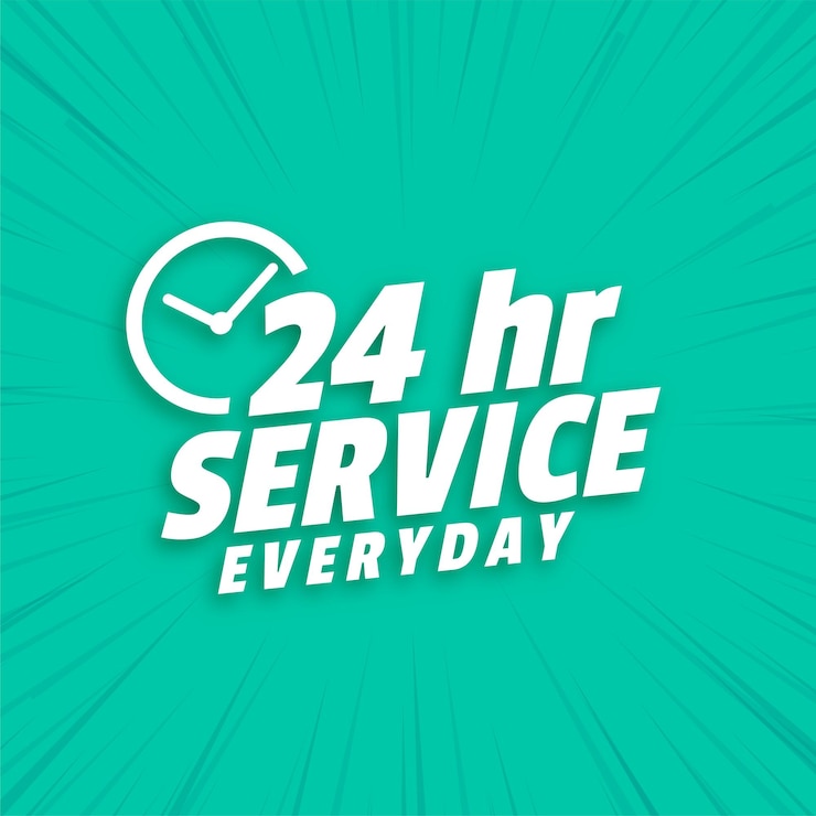 Vector Gratis business convenience 24 hour and 7 days service center background vector