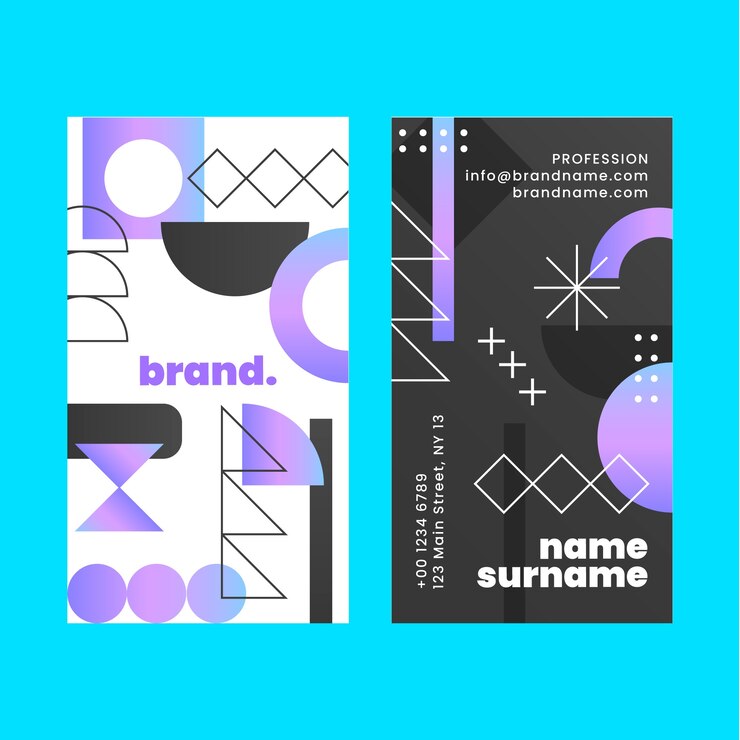 Vector Gratis business geometric shapes vertical business card