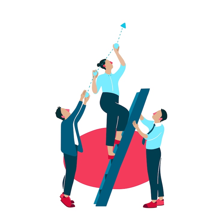 Vector Gratis business growth improvement illustration
