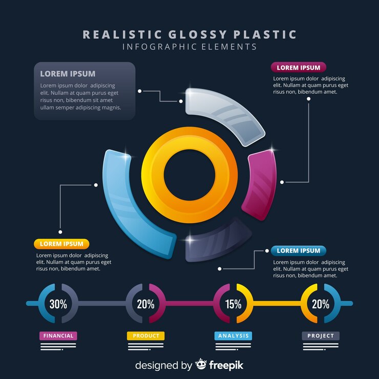Vector Gratis business infogrealistic glossrealistic glossy plastic infographic elements