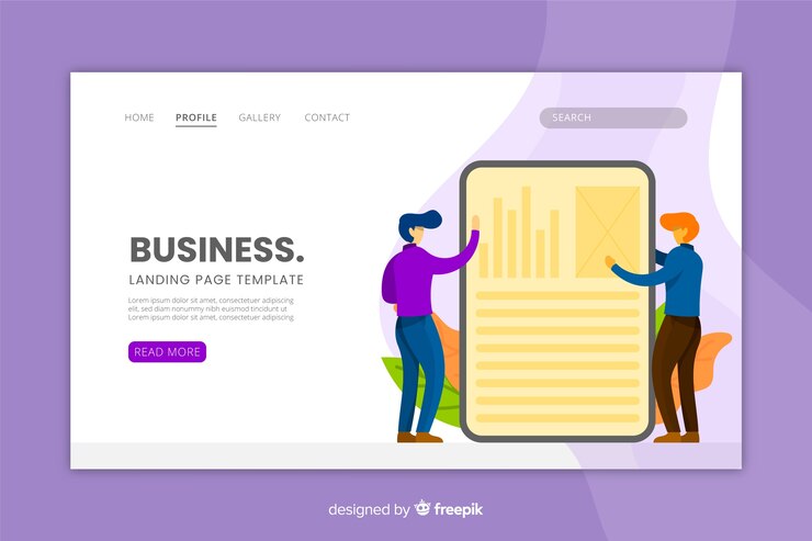 Vector Gratis business landing page flat design
