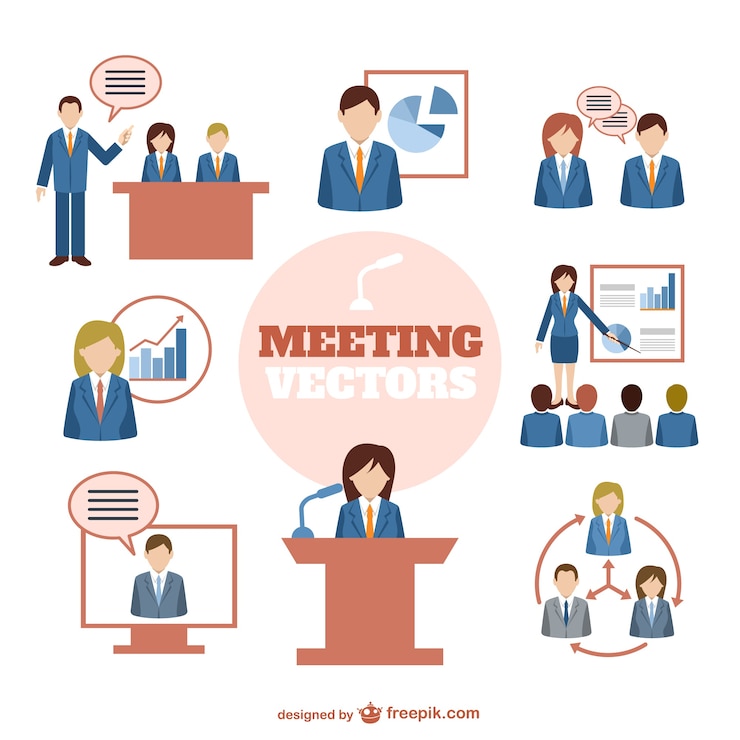 Vector Gratis business meeting graphic elements
