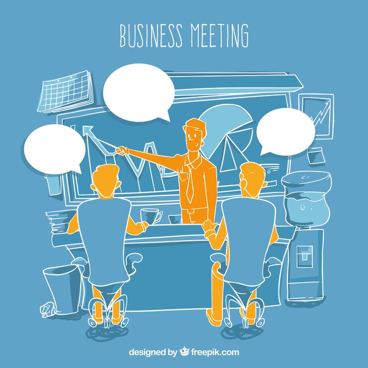 Vector Gratis business meeting sketch