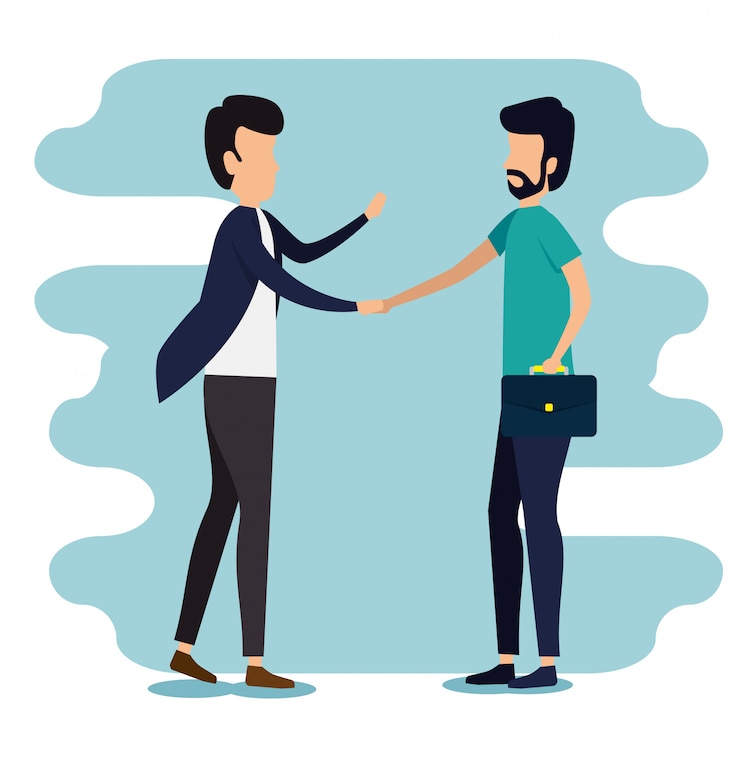 Vector Gratis business men with briefcase