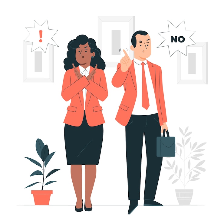 Vector Gratis business people saying no concept illustration