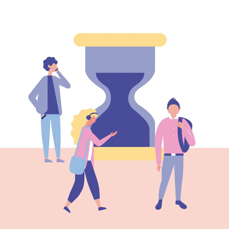 Vector Gratis business people with hourglass