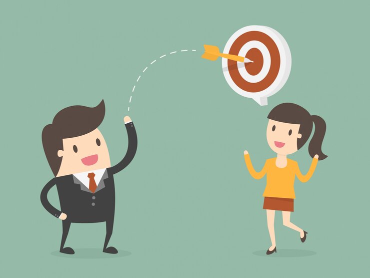 Vector Gratis business people with target