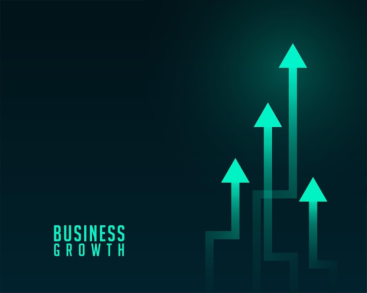 Vector Gratis business stock market background with shiny growth arrow