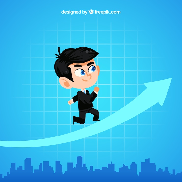 Vector Gratis  businessman with graph