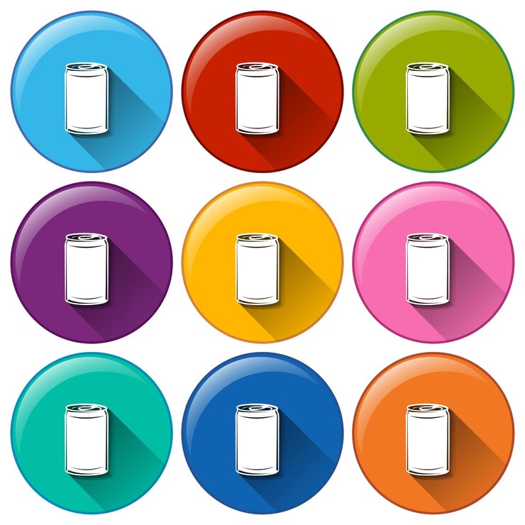 Vector Gratis buttons with canned drinks
