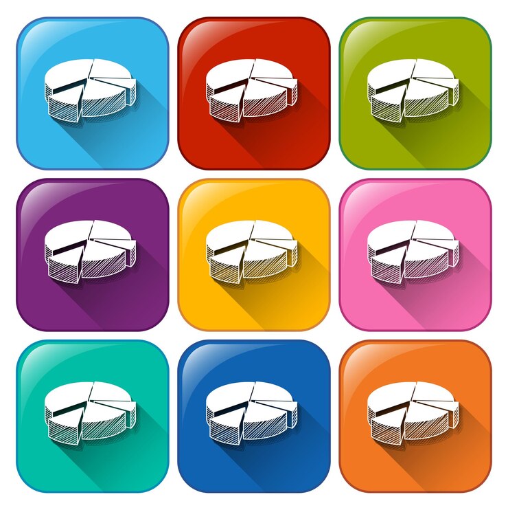 Vector Gratis buttons with graphs